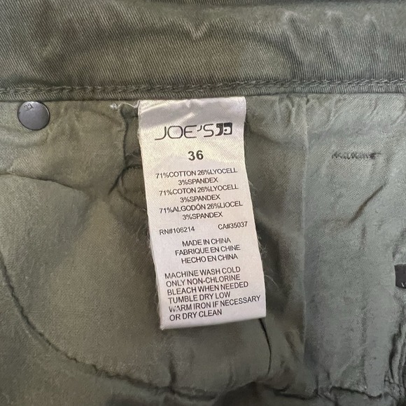 Joes Men's Five Pockets Straight Leg Denim Pants Brown Green Size 36 - Picture 6 of 7